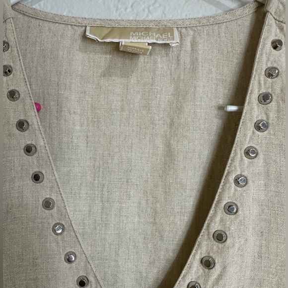 Michael Michael Kors 100% Linen Tunic Top Beige Size M - Picture 12 of 16